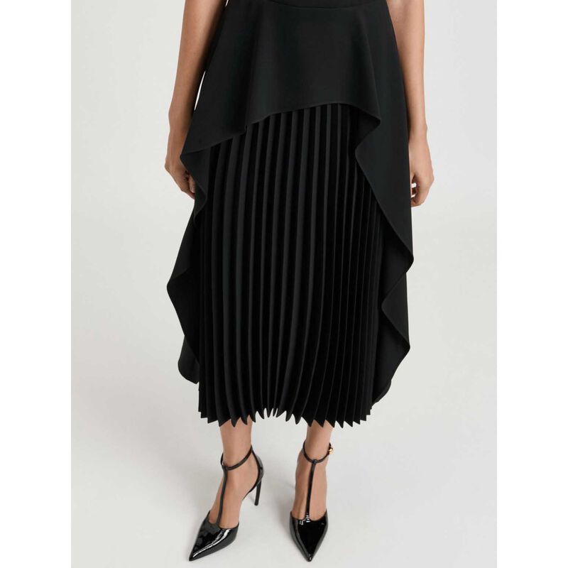 Veronika Maine Satin Back Crepe Waterfall Midi Dress image number 2